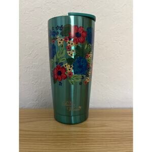 Pioneer Woman Stainless Steel Double Wall Vacuum Insulated Teal Tumbler w/Lid.